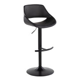 Fabrizzi - Adjustable Barstool With Rounded T Footrest (Set of 2) - Black Metal