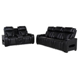 Zuma - Faux Leather Dual Power LED Sofa Set