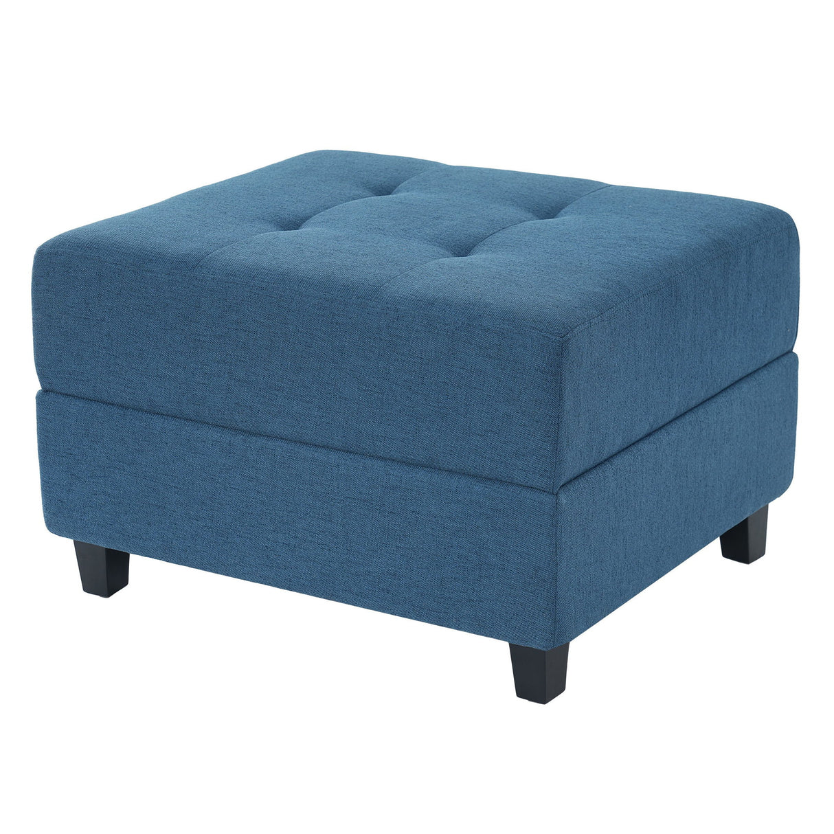 Ottoman, Compact Footrest For Living Room - Navy Blue