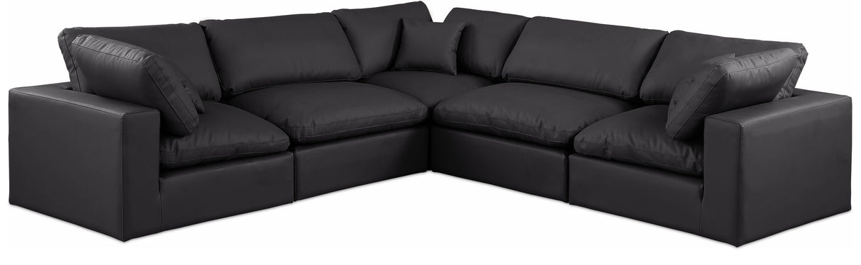 Comfy - 5 Piece Faux Leather Modular Corner Sectional