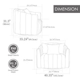 Upholstered Oversized 360° Swivel Accent Barrel Chair And Half Cozy Sofa With 3 Pillows