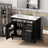 Bathroom Vanity & Top Sink, Modern Bathroom Storage Cabinet With 2 Drawers And A Tip-Out Drawer