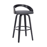 Sonia - 26" Counter Height Swivel Bar Stool - Black Wood