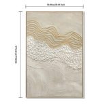 Framed Wall Art, Textured Canvas Painting With Accents, Decor For Living Room (Set of 2) - Antique White