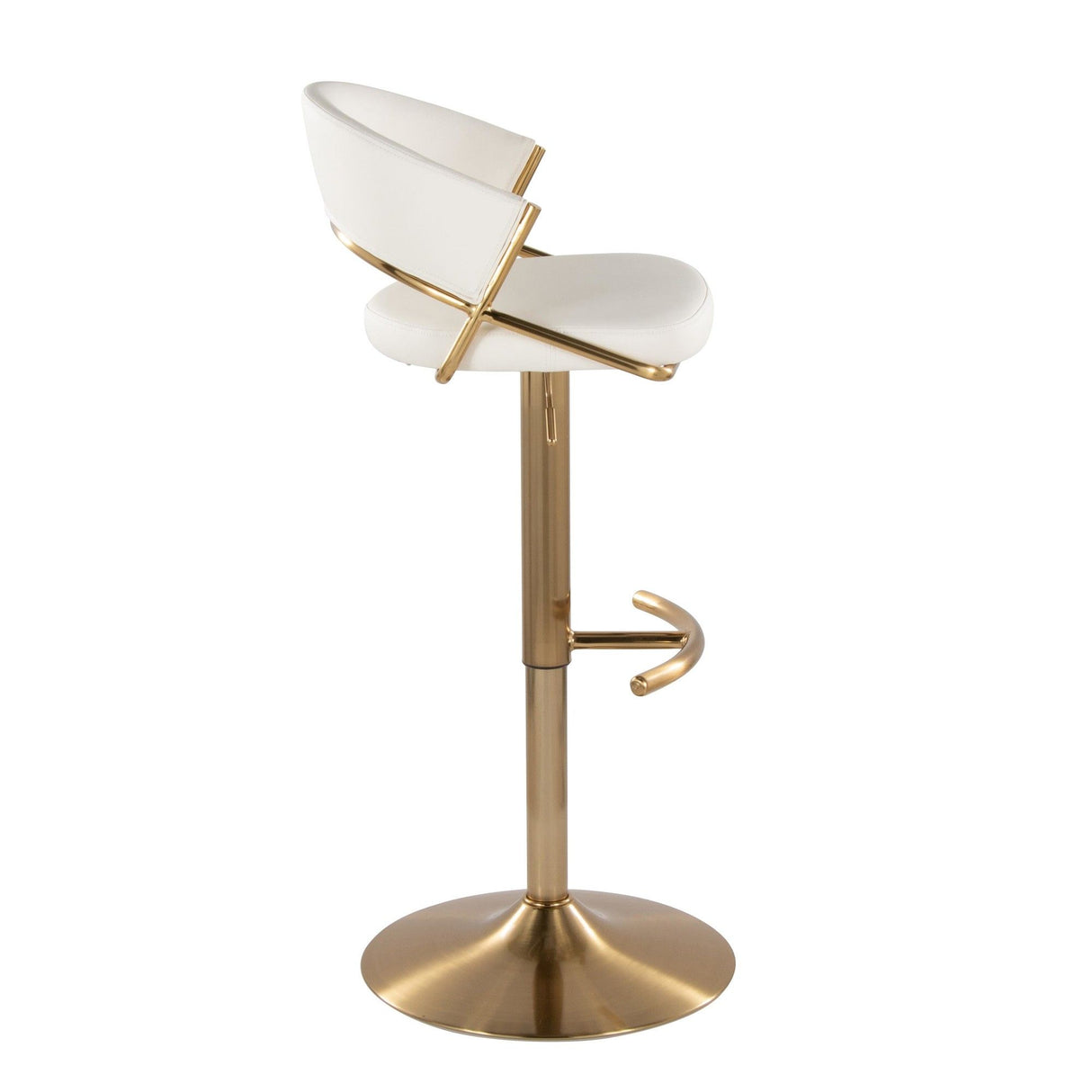 Jie - Adjustable Barstool With Swivel - Gold Metal (Set of 2)