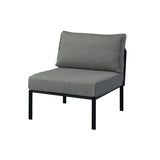 Rajni - Patio Armless Chair - Gray Fabric & Black
