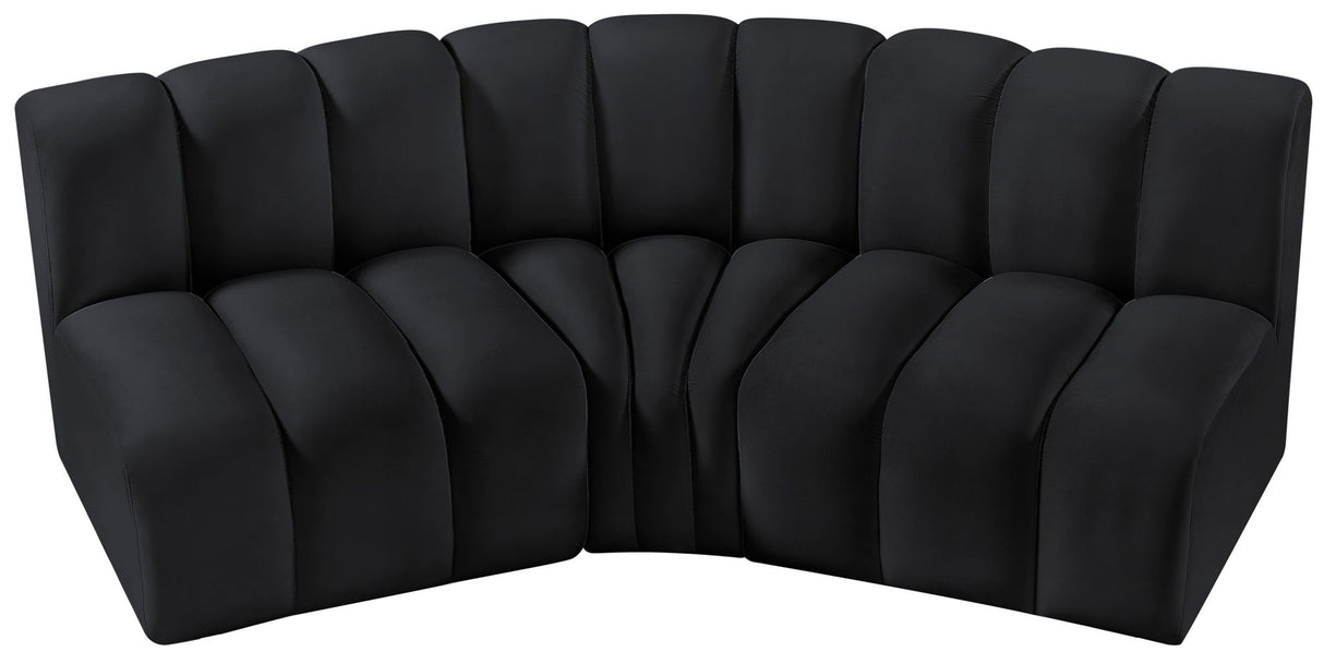 Arc - Velvet 3 Piece Modular Corner Sofa