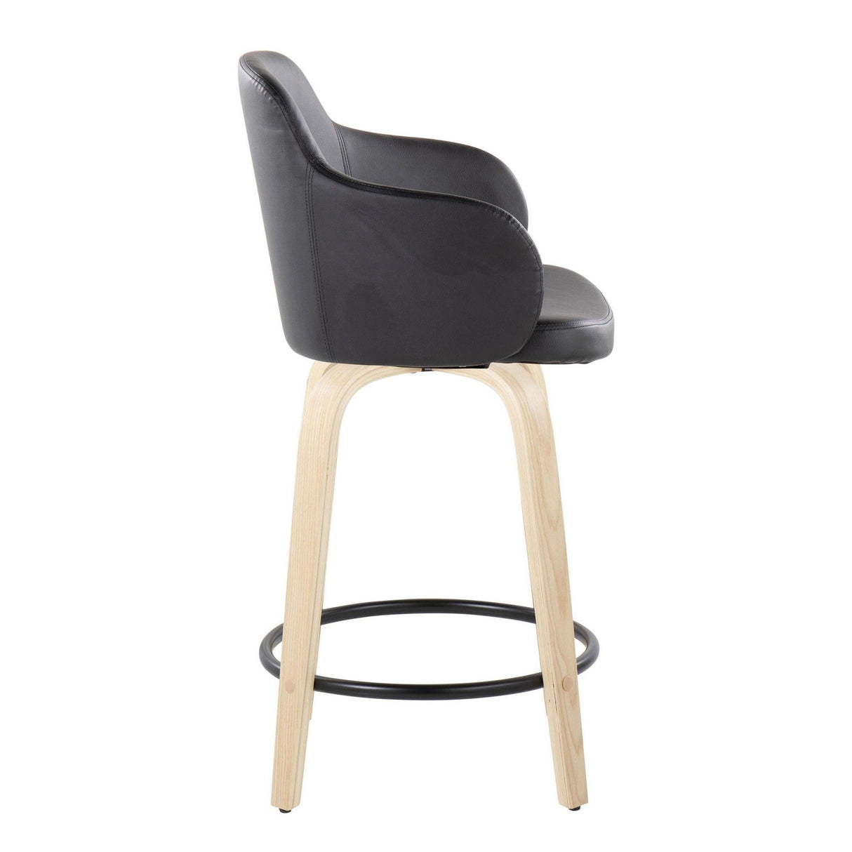 Boyne - 24" Fixed-Height Counter Stool (Set of 2) - Black And Beige