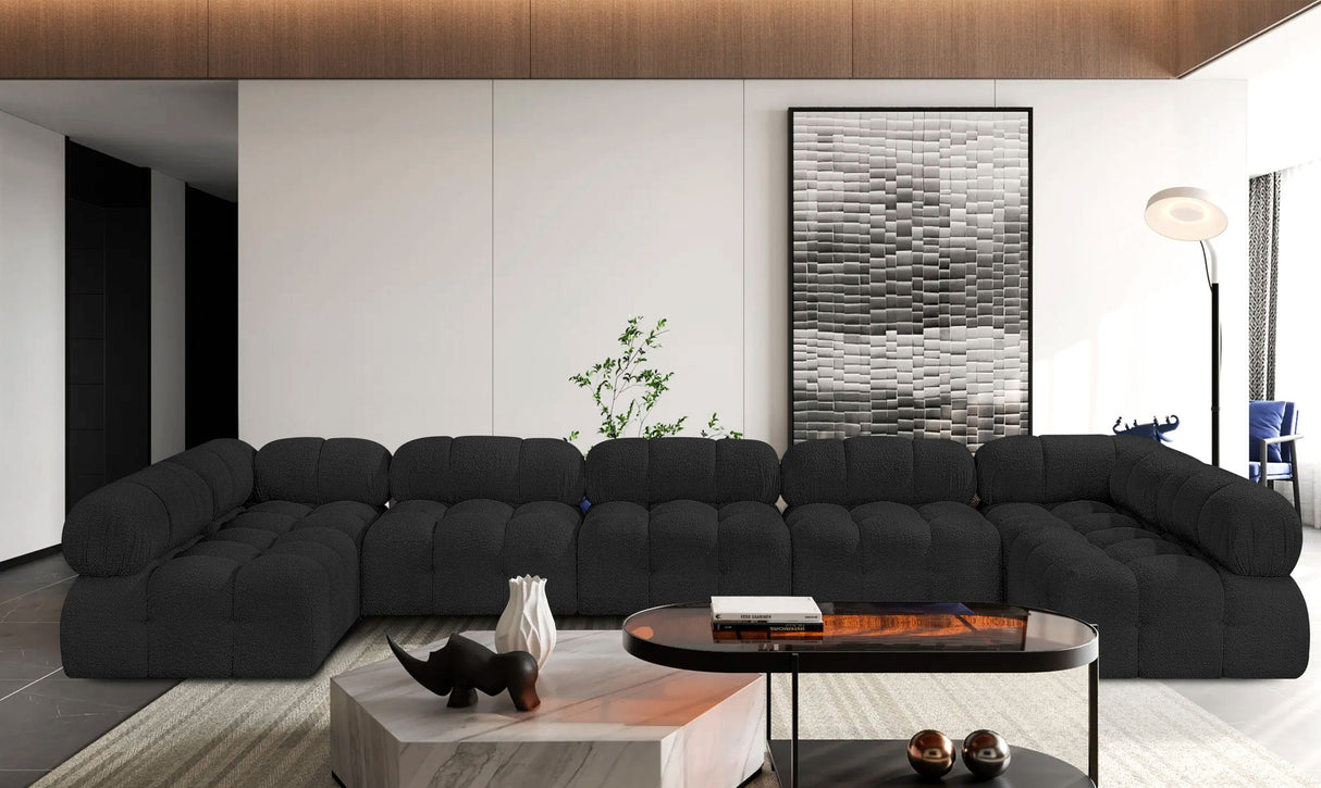 Ames - 7 Piece Boucle Fabric Modular Sectional