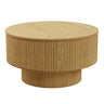 Modern Circular Coffee Table With Stripe Design And Storage Space