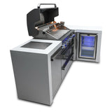 Mont Alpi Deluxe Series 8 Ft L-Shaped Propane Outdoor Kitchen Island w/ Side Burner & Fridge - MAi805-D90FC