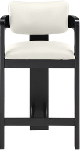 Sacha - Vegan Leather Upholstered Counter Stool With Black Base