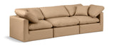 Indulge - Faux Leather 3 Piece Modular Sofa - Tan