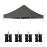 Canopy Replacement Top With 4 Pack W8 Bags, Pop Up Tent Cover Only, Frame Not Included
