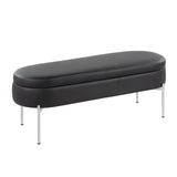 Chloe - Storage Bench - Chrome Metal