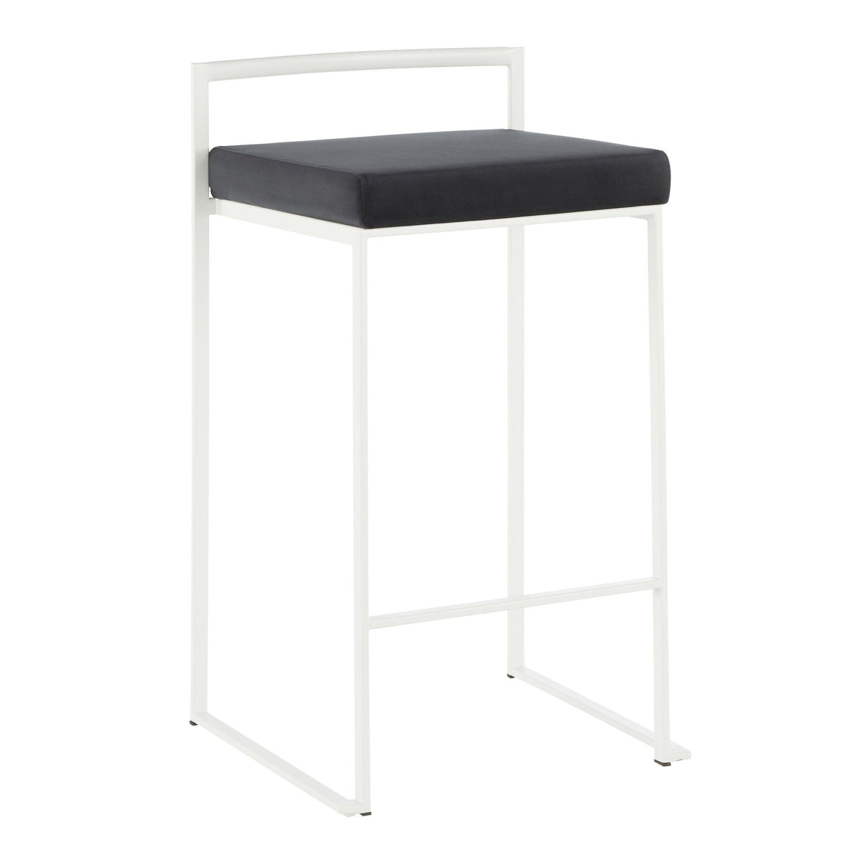 Fuji - Contemporary Stackable Counter Stool (Set of 2) - White Frame