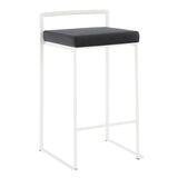 Fuji - Contemporary Stackable Counter Stool (Set of 2) - White Frame