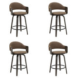 Daxton - Swivel Counter Height Round Back Wood Bar Stool With Faux Leather Seat