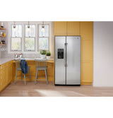 GE GSE25GYPFS - 36 in. 25.3 cu. ft. Side by Side Refrigerator with Ice & Water Dispenser - Stainless