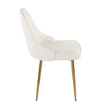 Marcel - Glam Dining Chair (Set of 2) - Gold Frame And White Faux Leather
