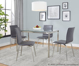 Fuji - Mason Upholstered Swivel Dining Set - Stainless Steel