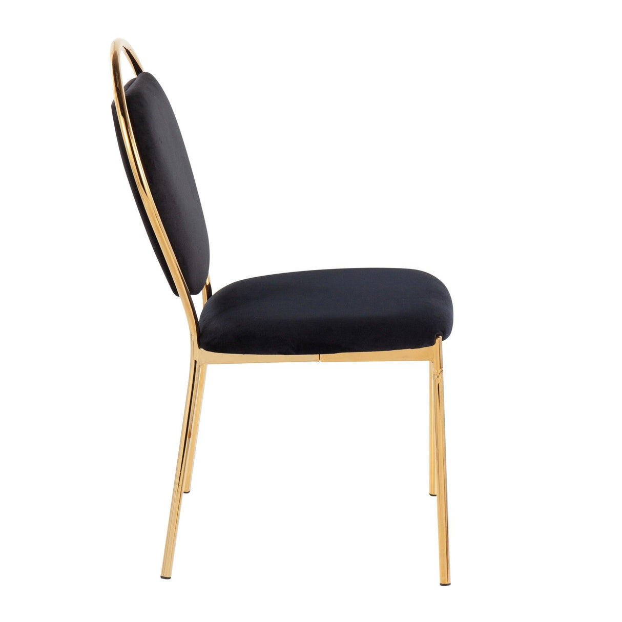 Keyhole - Contemporary/Glam Dining Chair (Set of 2) - Gold Metal And Black Velvet