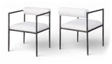 Axis - Linen Textured Cream Fabric Upholstered Dining Chair (Set of 2)