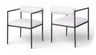 Axis - Linen Textured Cream Fabric Upholstered Dining Chair (Set of 2)