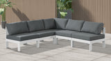 Nizuc - Outdoor Patio 5 Piece Modular Sectional With White Frame