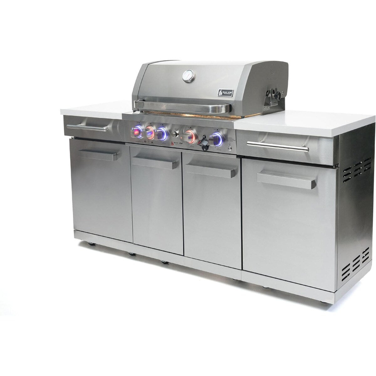 Mont Alpi Compact Series 6 Ft Natural Gas Outdoor Kitchen Island in Stainless Steel - MA-957RS