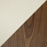 Avery - Chair (Set of 2) - Black Metal, Walnut Wood, Cream Faux Leather