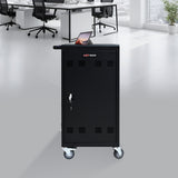45 Bay Mobile School Charging Cart Station For Chromebook, Tablet And Laptop Computer With Power Strip Included - Black