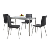 Fuji - Mason Upholstered Swivel Dining Set - Stainless Steel