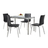 Fuji - Mason Upholstered Swivel Dining Set - Stainless Steel