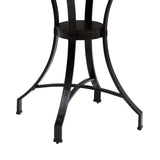 Winslow - 5-Piece Round Walnut Wood Tabletop Dining Table Set With Stools, Seats Up To 4 - Mushroom Brown / Black