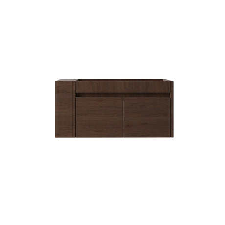 Floating Bathroom Vanity Cabinet, Soft Close Double Drawers, Open Side Storage, Wall Mounted, Cabinet Only
