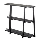Converge - Industrial Bookcase - Black Steel And Black Bamboo