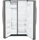 GE GSS25GMPES - 36 in. 25.3 cu. ft. Side by Side Refrigerator with Ice & Water Dispenser, Fingerprint Resistant - Slate