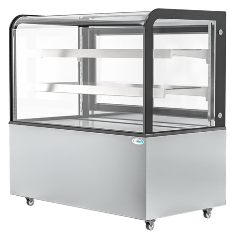 47 in. Dry Bakery Display Case with Front Curved Glass Protection, 14 cu ft. BDC-13C.