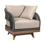 Orbit - Swivel Outdoor Patio Chair - Weathered Eucalyptus / Taupe