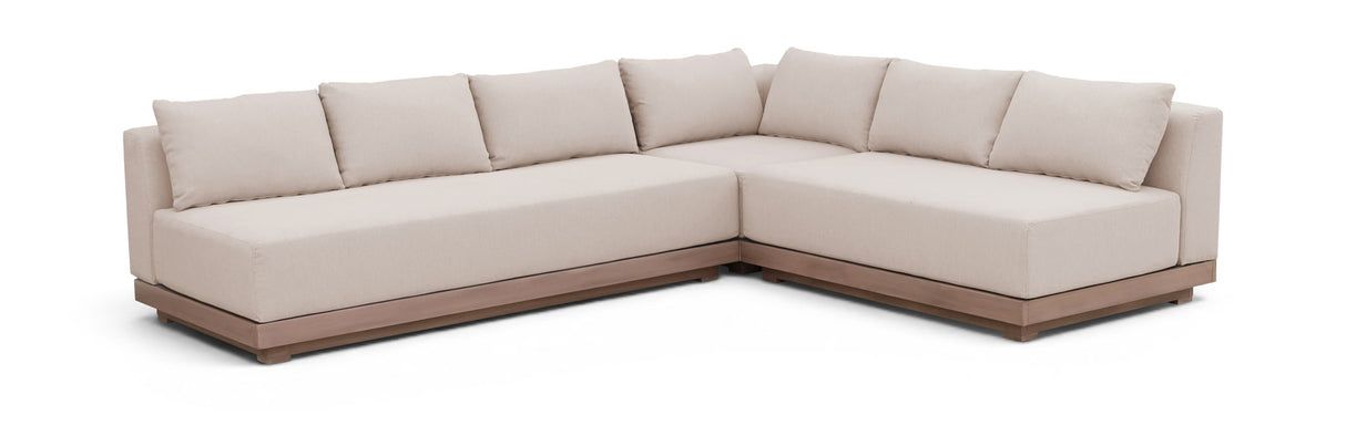 Solace - Olefin Performance Fabric 3 Piece Outdoor Patio Modular Sectional (Sofa, Loveseat & Corner Chair)