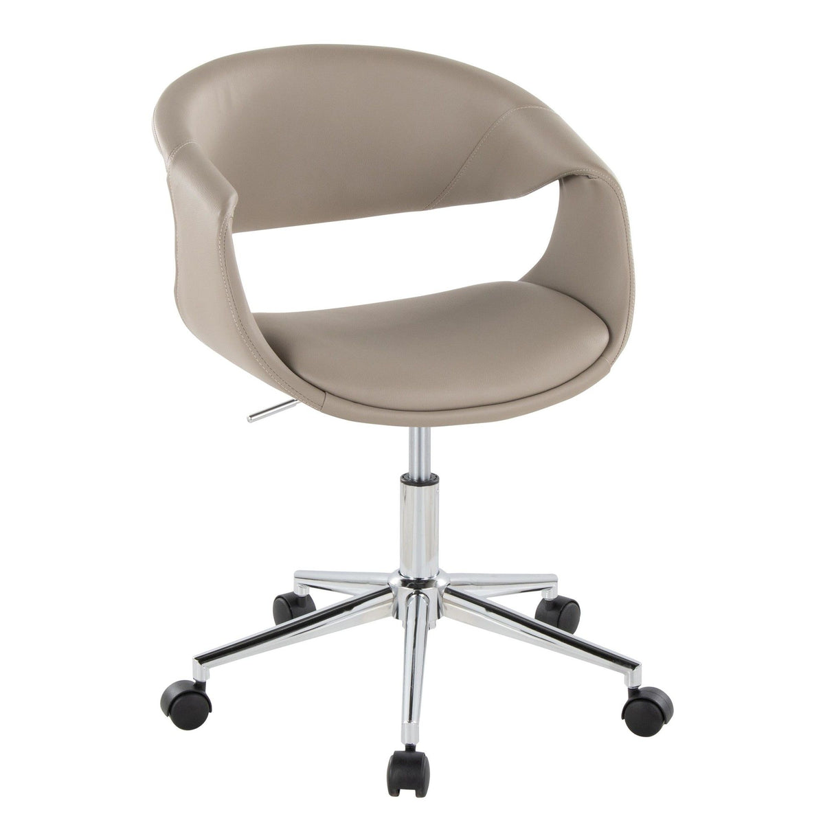 Curvo - Upholstered 5-Star Task Chair - Chrome Metal Base