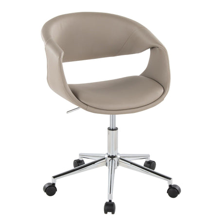 Curvo - Upholstered 5-Star Task Chair - Chrome Metal Base