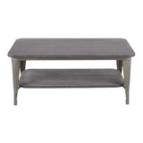Oregon - Coffee Table - Antique Metal And Espresso Wood-grain Pressed Bamboo