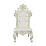 Adara - Side Chair (Set of 2) - Pearl White Synthetic Leather & Antique White