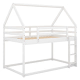 Low Bunk Bed With House Shaped Frame And Ladder