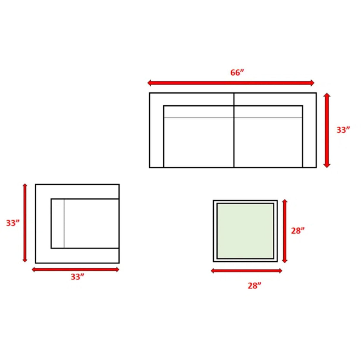 Modern Style Hdpe Wicker Seating Group With Cushions For 3 People In Brown Finish