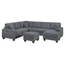 5 Piece Sectional Set With Left Arm Loveseat With USB Port