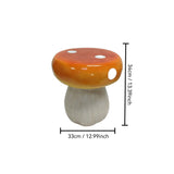 Mushroom Model Statue Stool, Outdoor Garden Stool - Orange