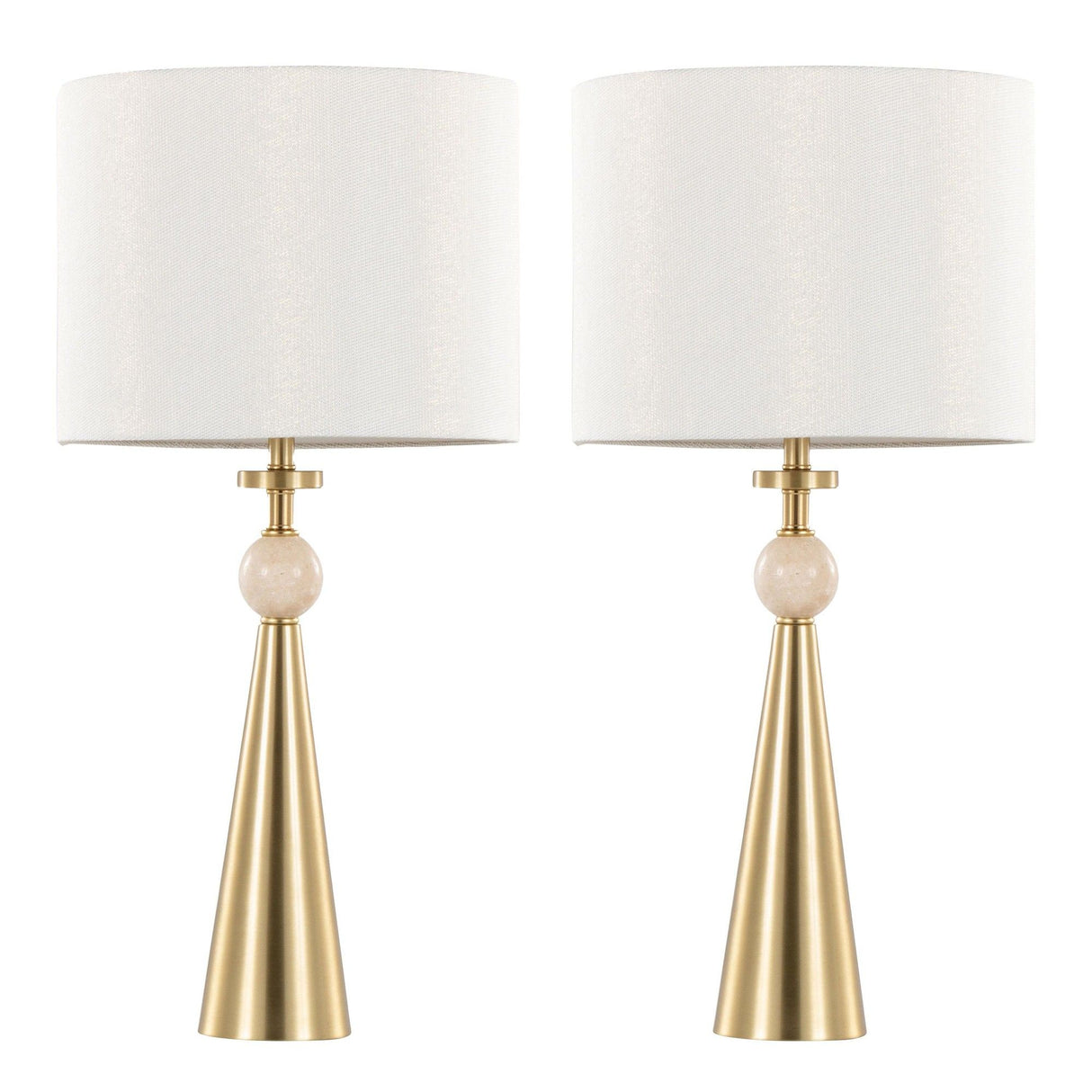 Cone - Travertine Table Lamp (Set of 2)